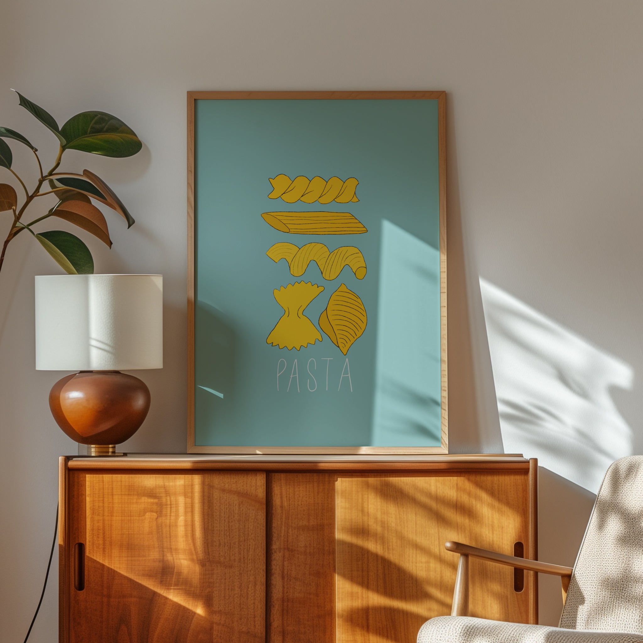 Simple Pasta Art Print For Kitchen