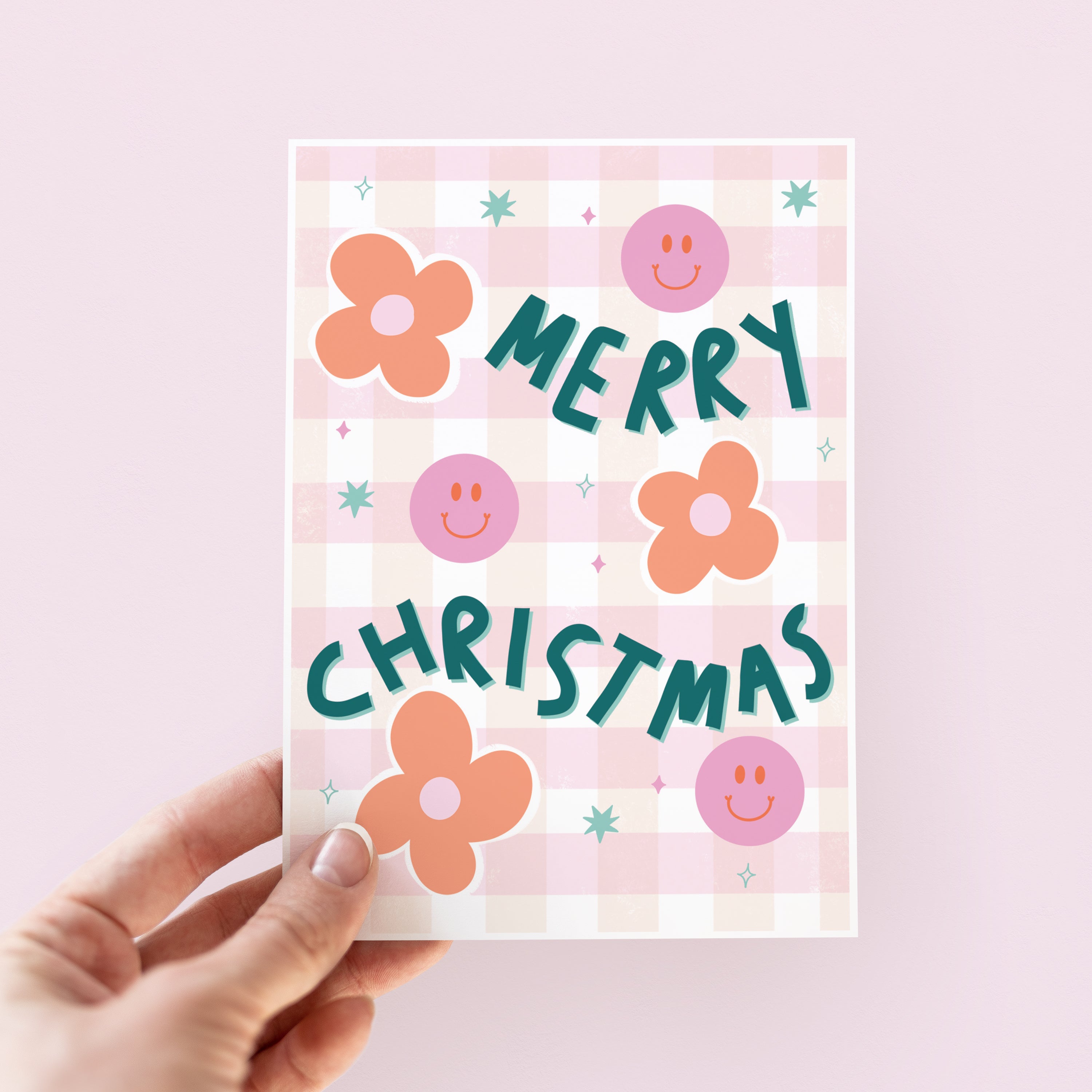 Smiley Retro Teen Christmas Card