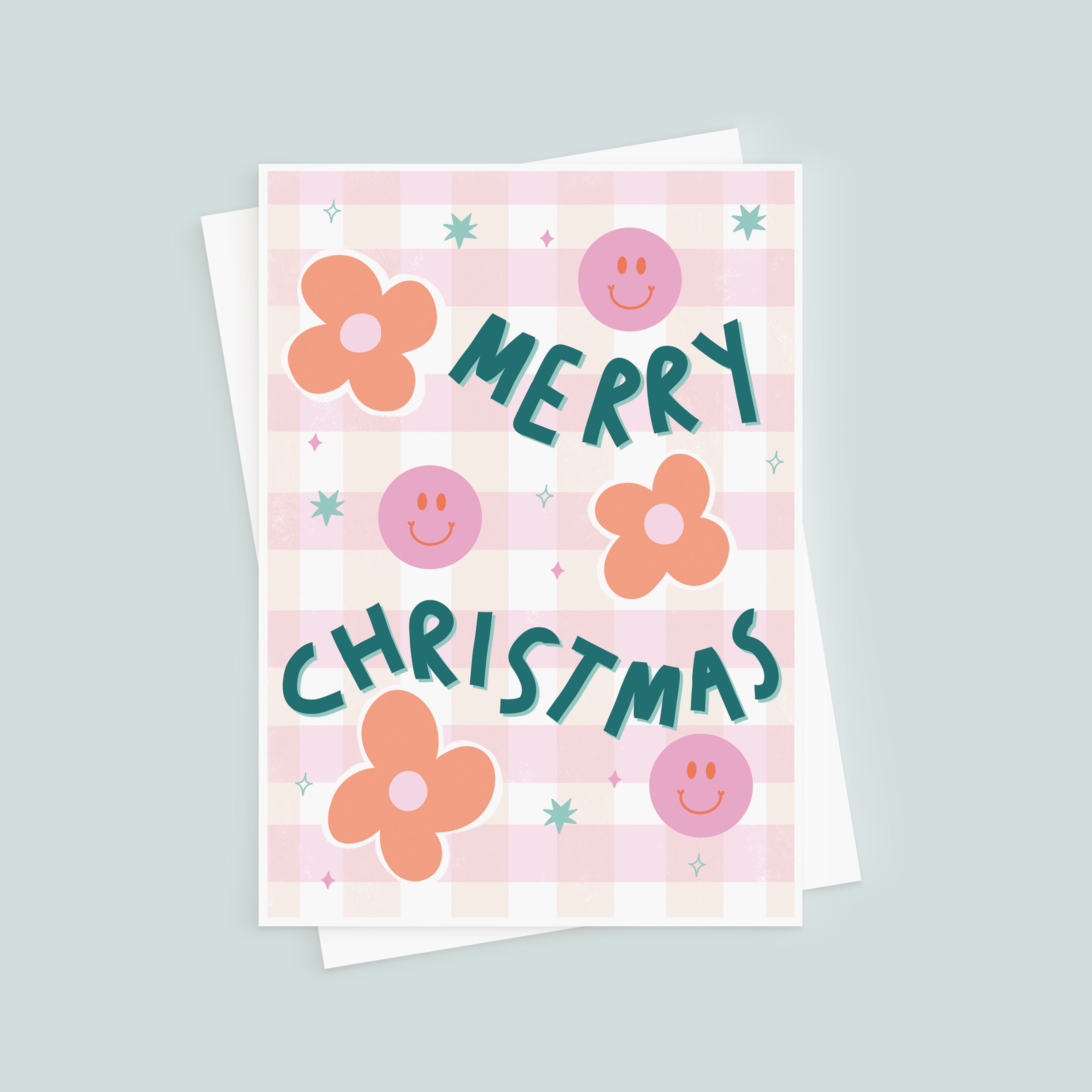 Smiley Retro Teen Christmas Card