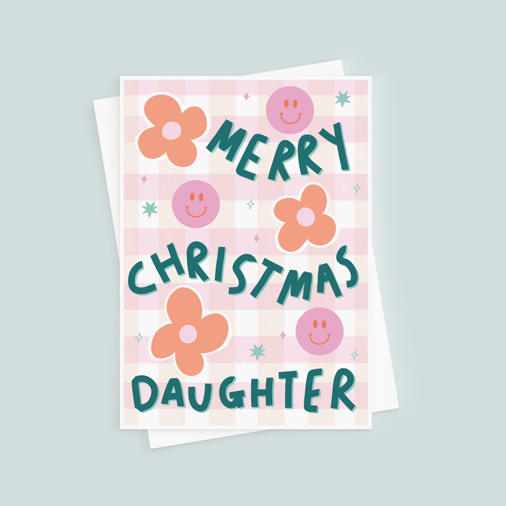 Smiley Christmas Card For Daughter