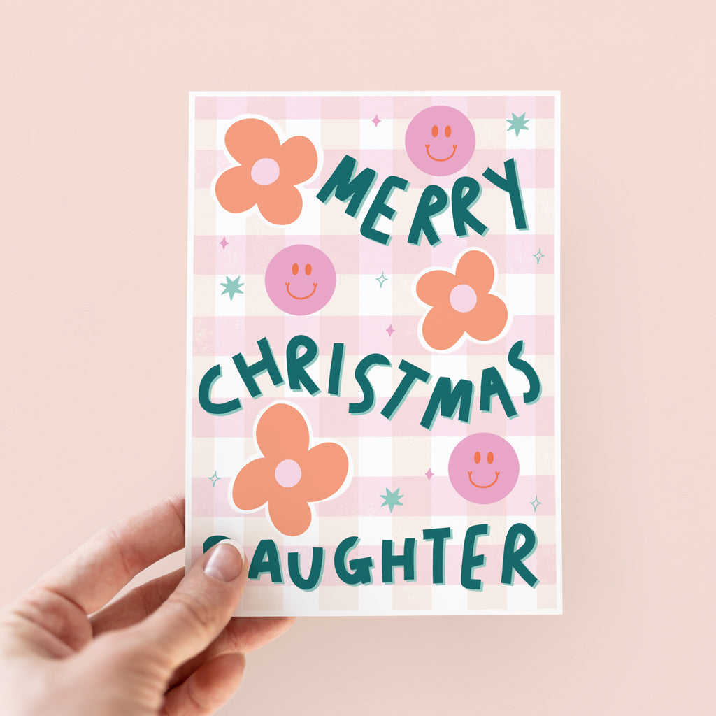 Smiley Christmas Card For Daughter