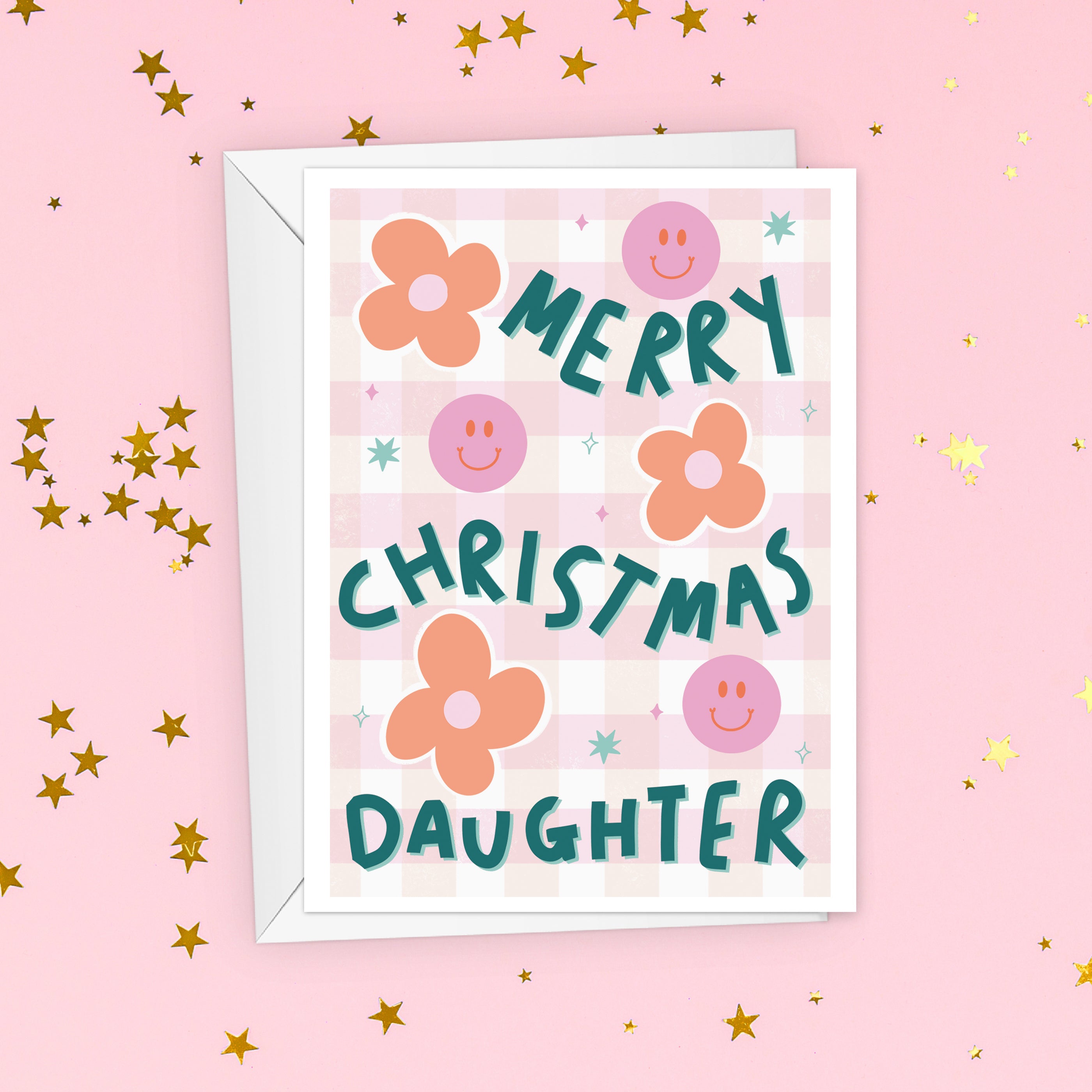 Smiley Christmas Card For Daughter