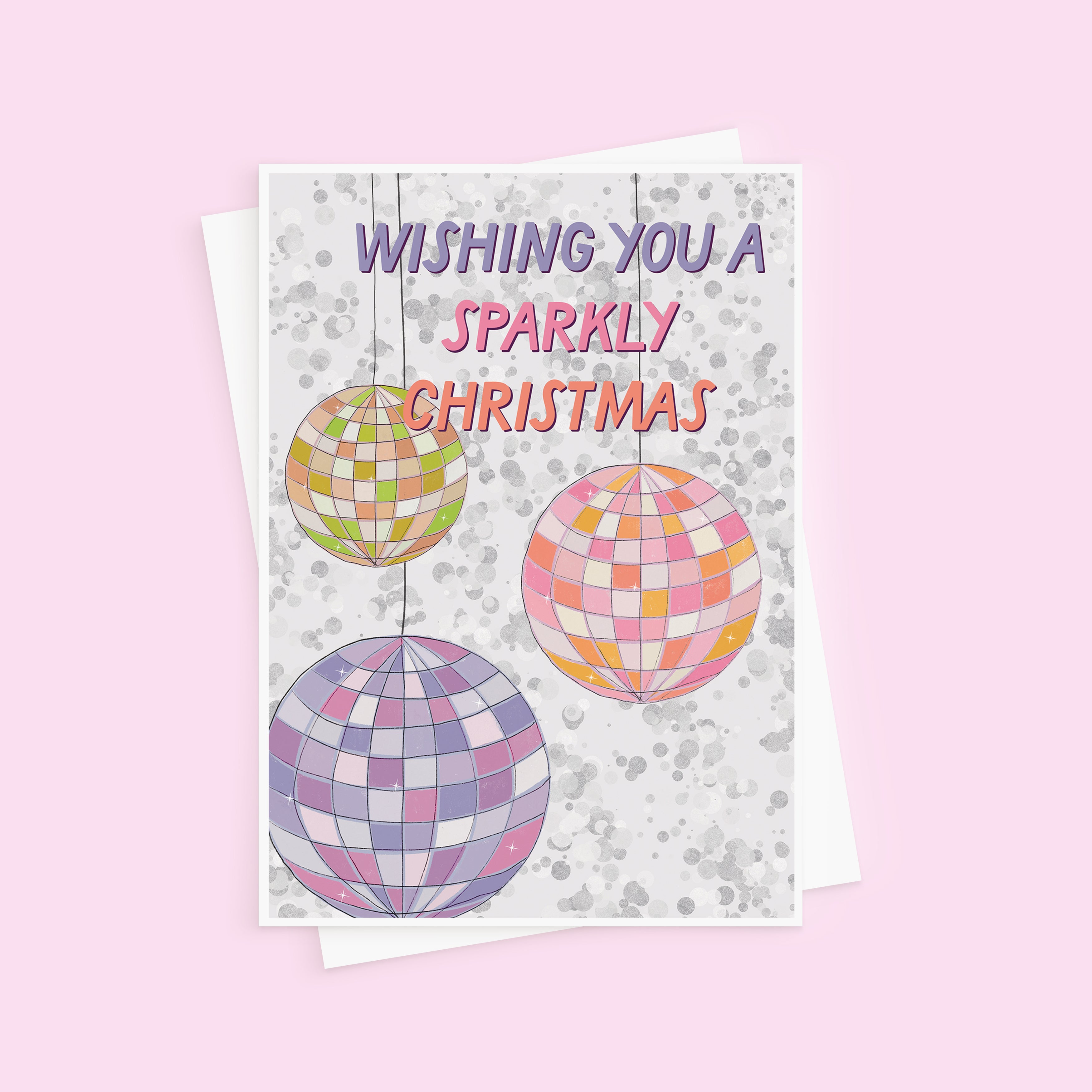 Sparkly Disco Ball Christmas Card