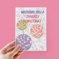 Sparkly Disco Ball Christmas Card