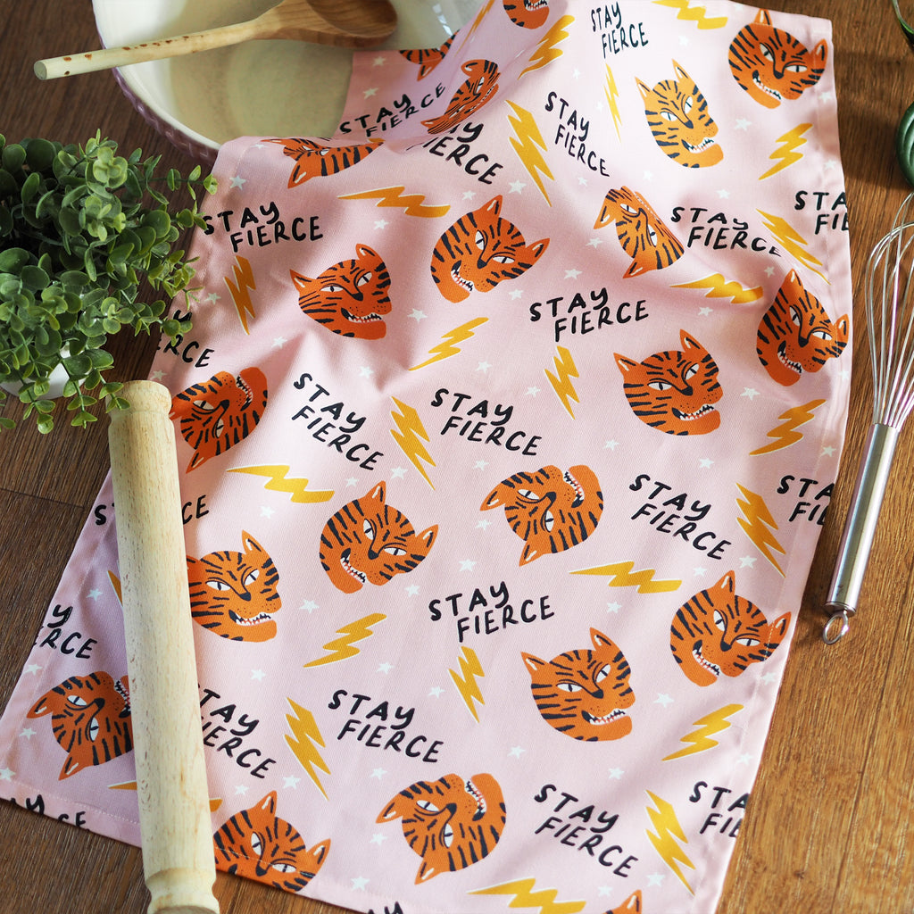 Stay Fierce Tiger Decorative Tea Towel