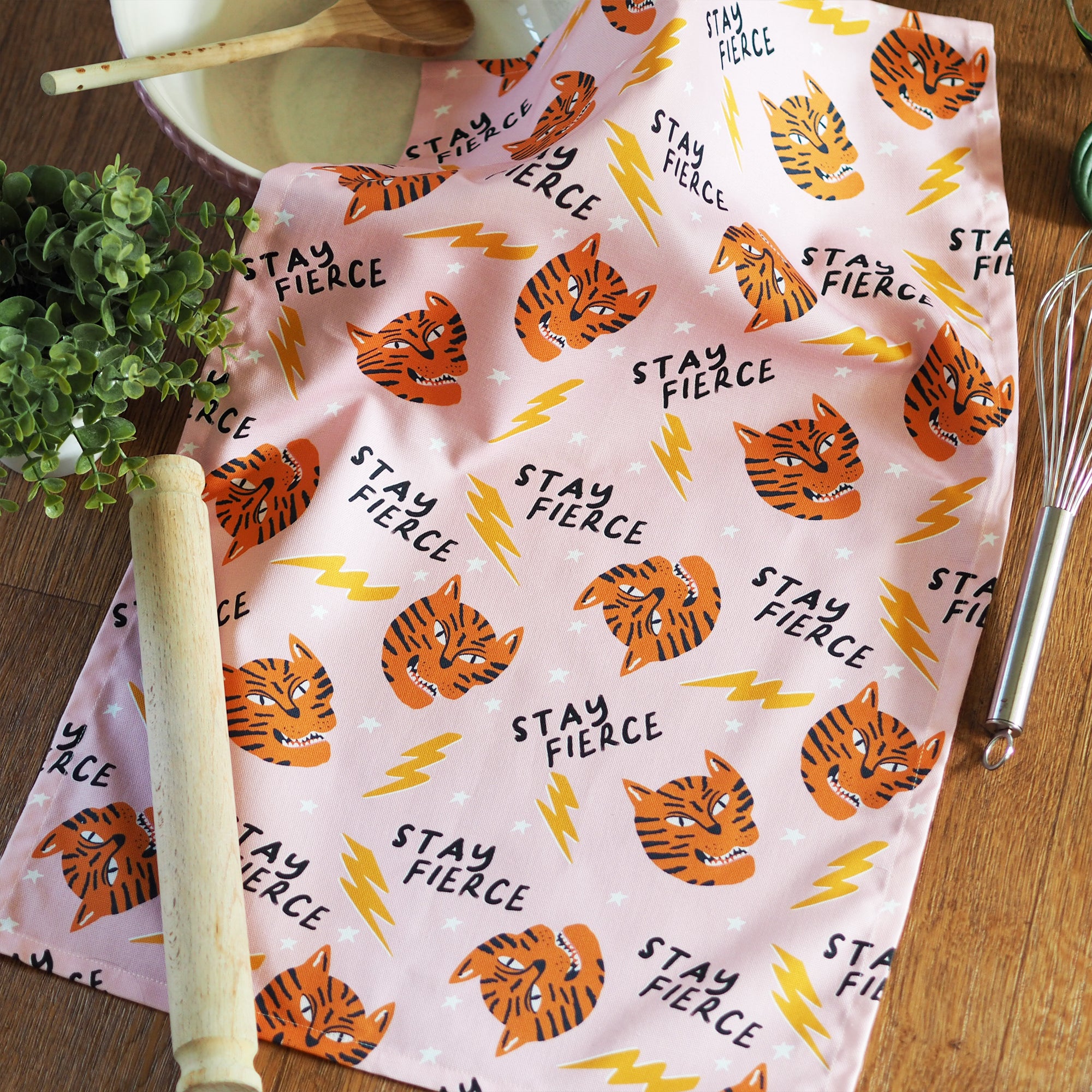 Stay Fierce Tiger Decorative Tea Towel