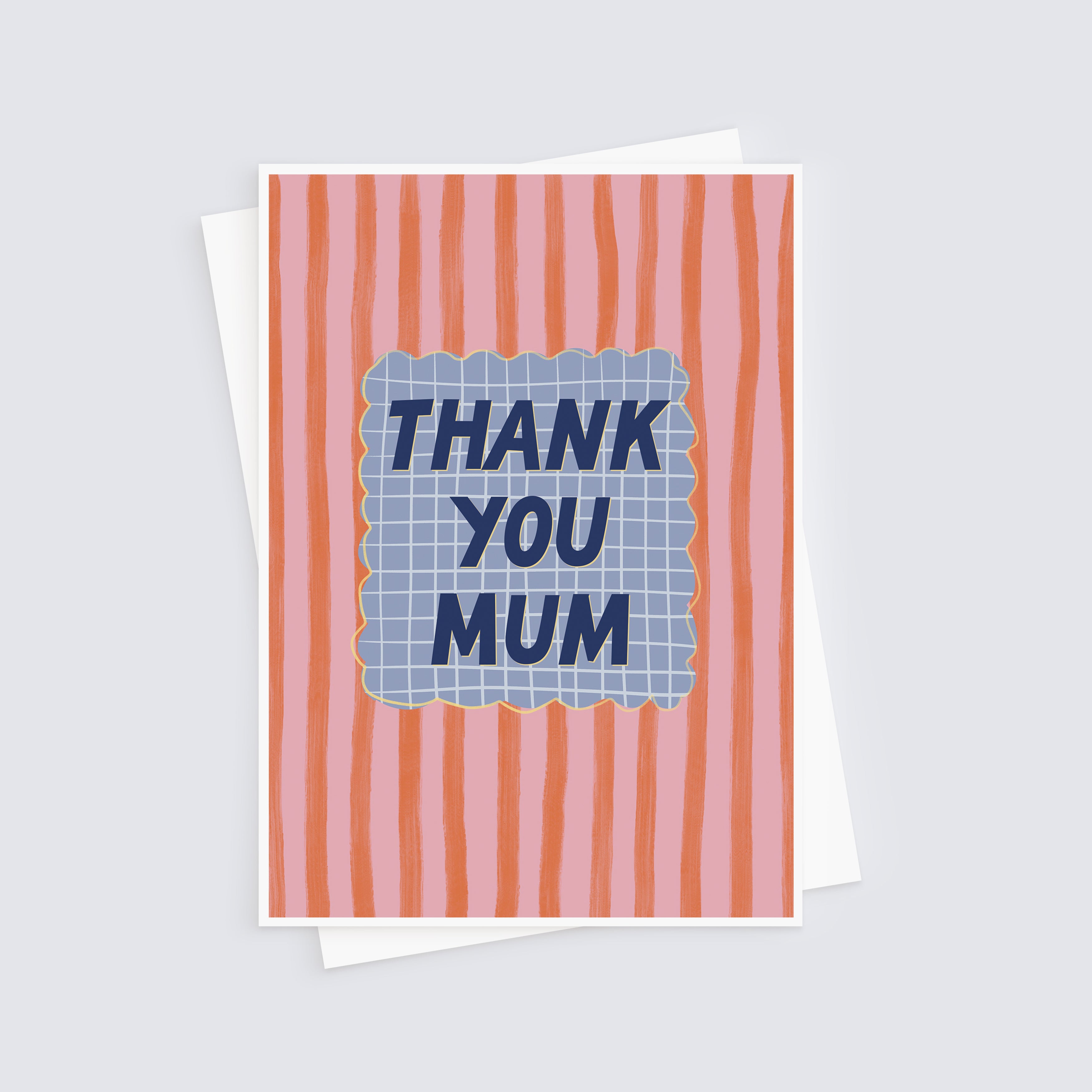 Thank You Mum Stripey Modern Mother's Day Card