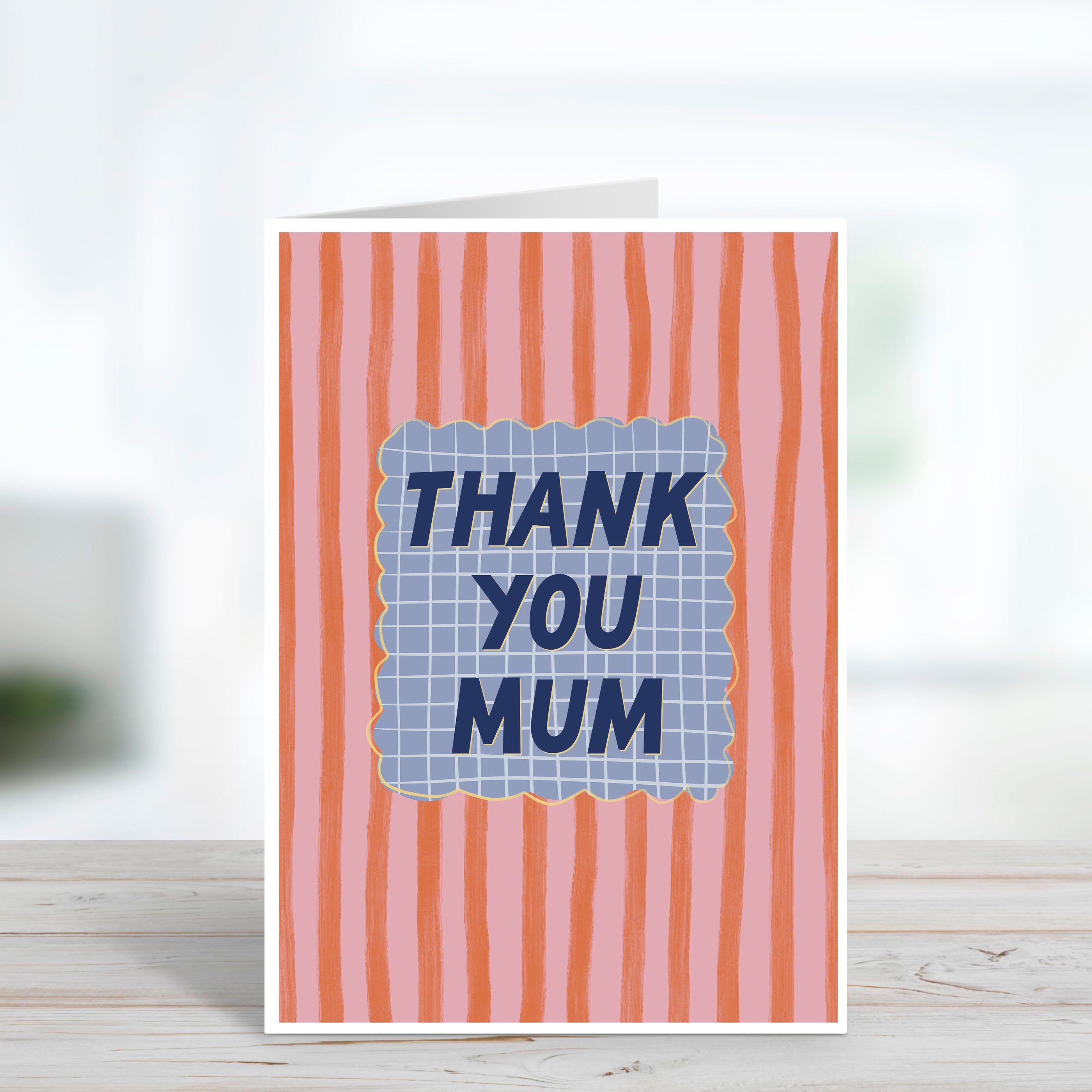 Thank You Mum Stripey Modern Mother's Day Card