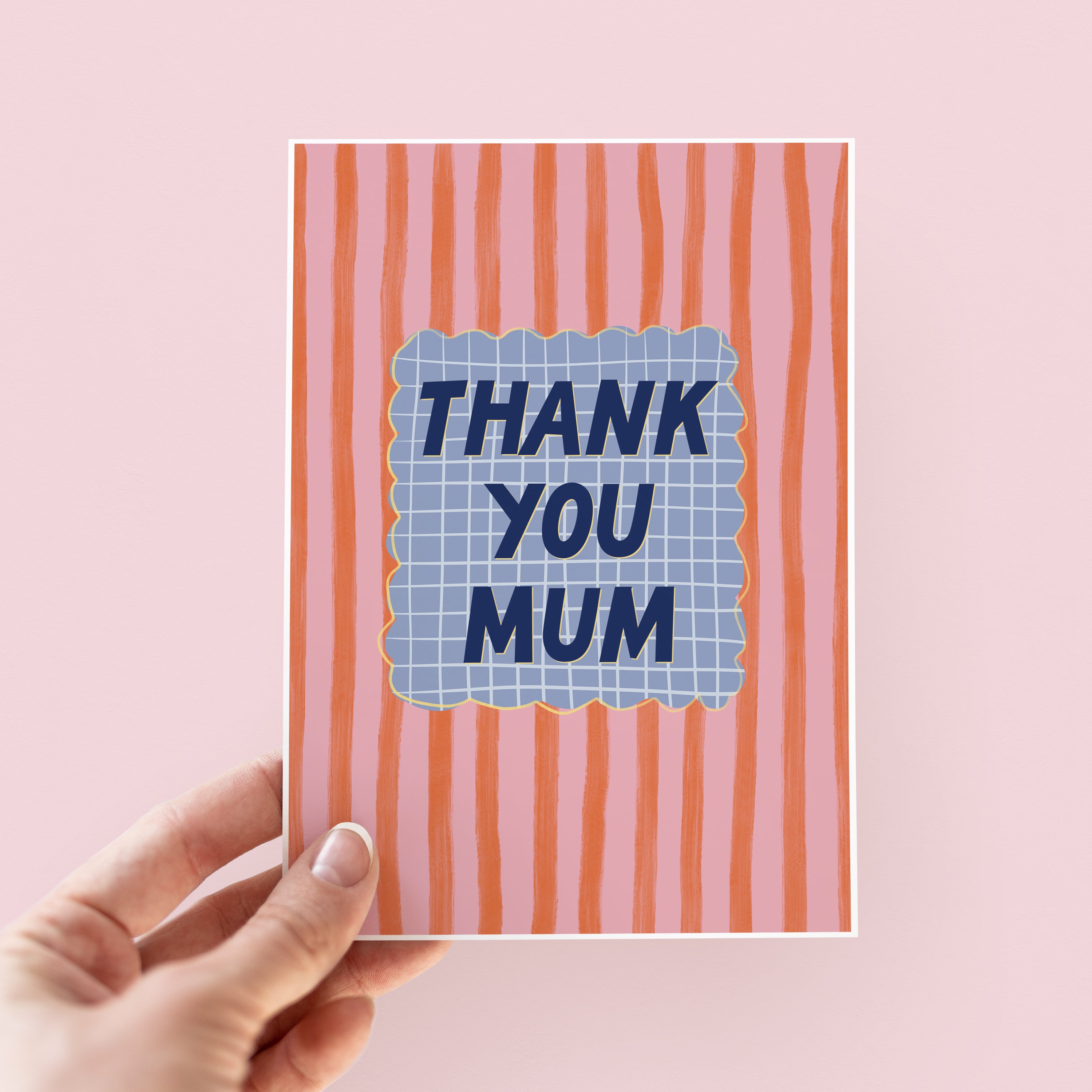 Thank You Mum Stripey Modern Mother's Day Card