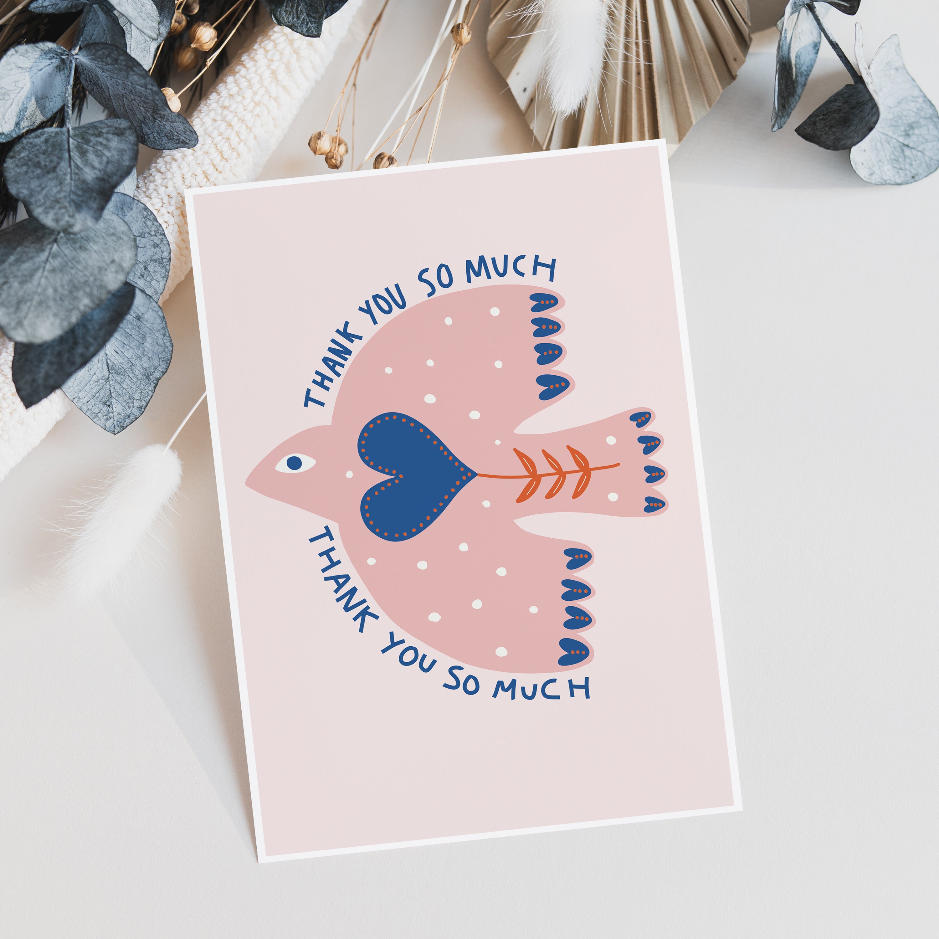 Scandi Bird Thank You Card