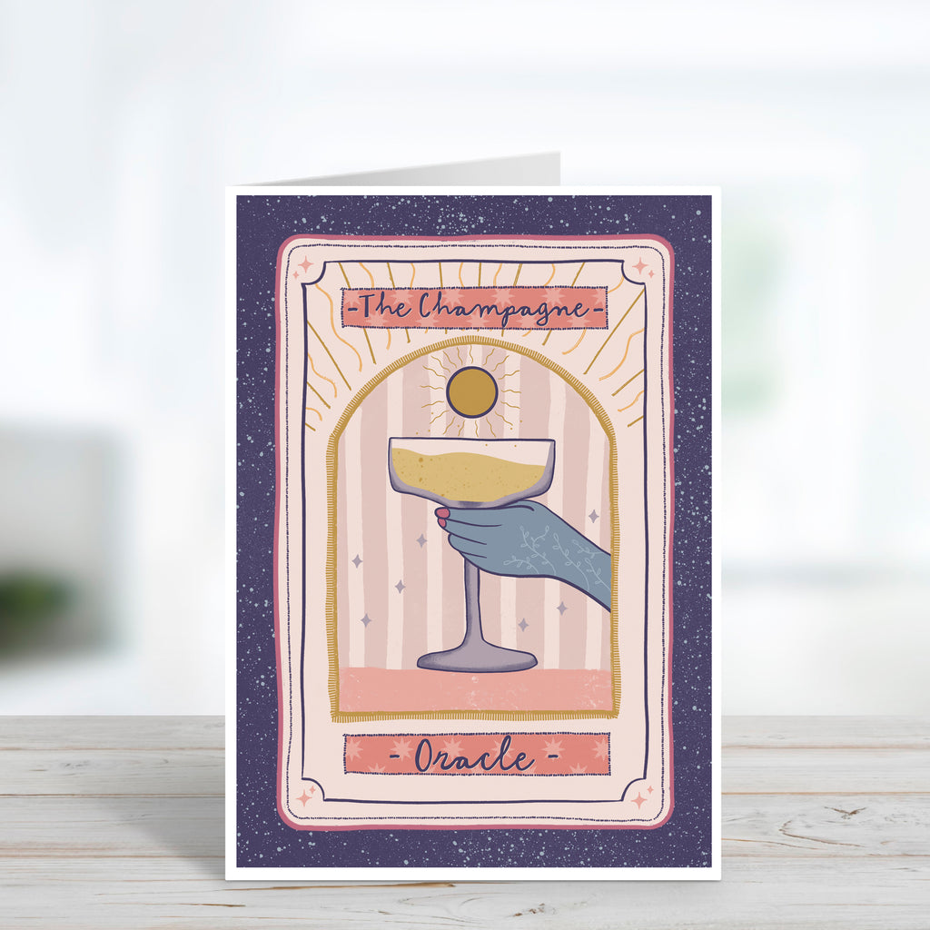 The Champagne Oracle Tarot Style Birthday Card