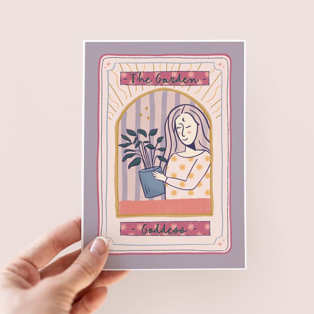 The Garden Goddess Tarot Style Birthday Card