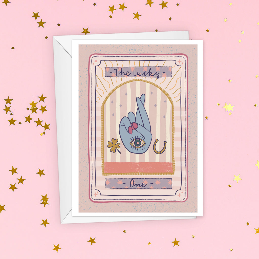 The Lucky One Tarot Style Good Luck Card