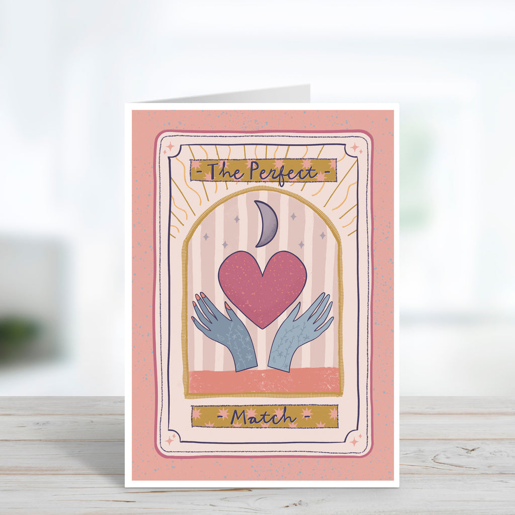 The Perfect Match Tarot Style Anniversary Card For Couples