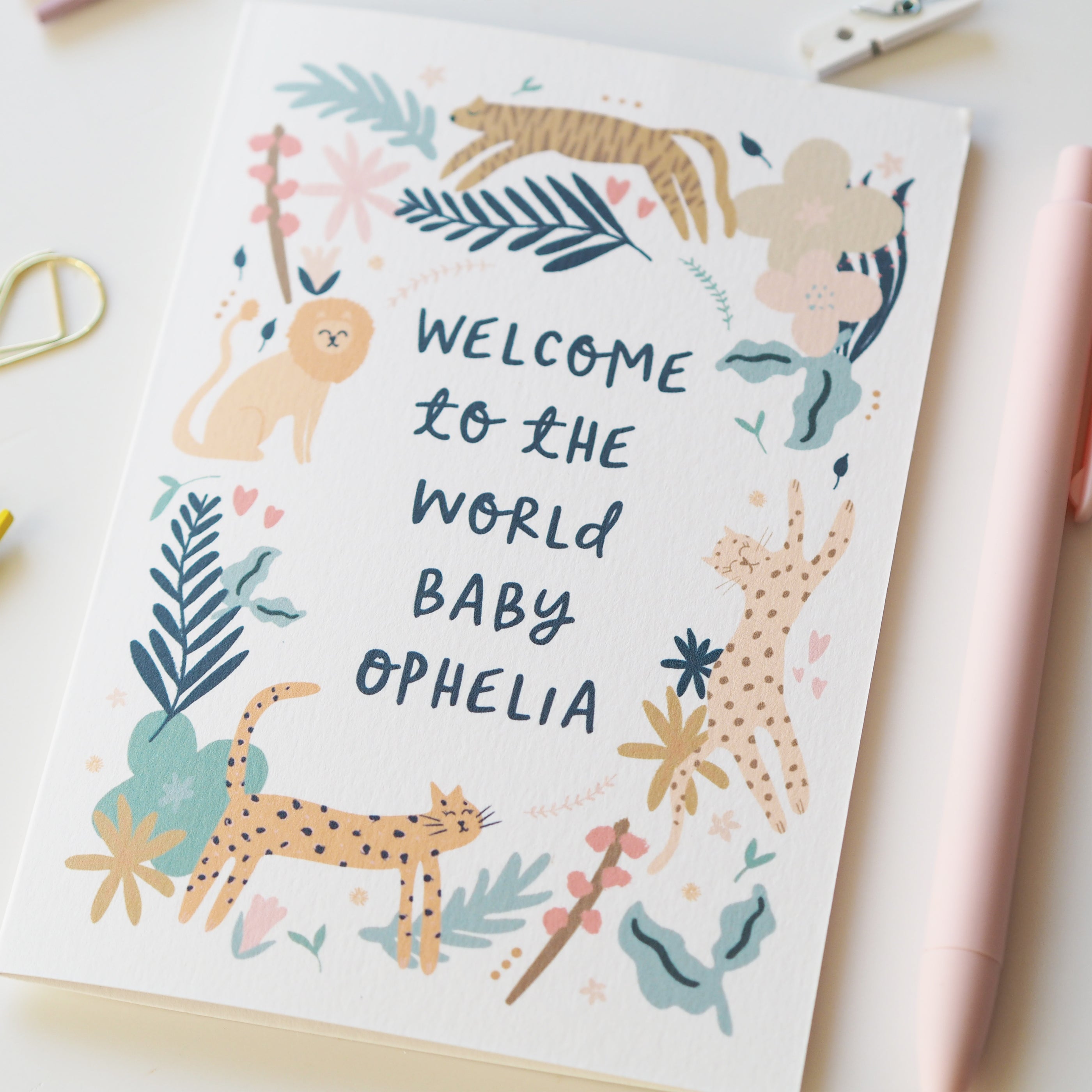Welcome To The World Personalised New Baby Card