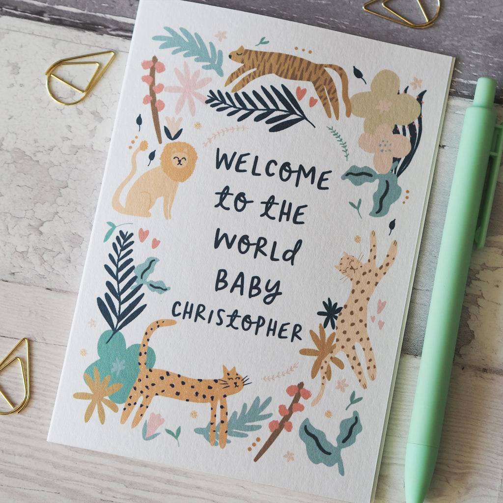 Welcome To The World Personalised New Baby Card