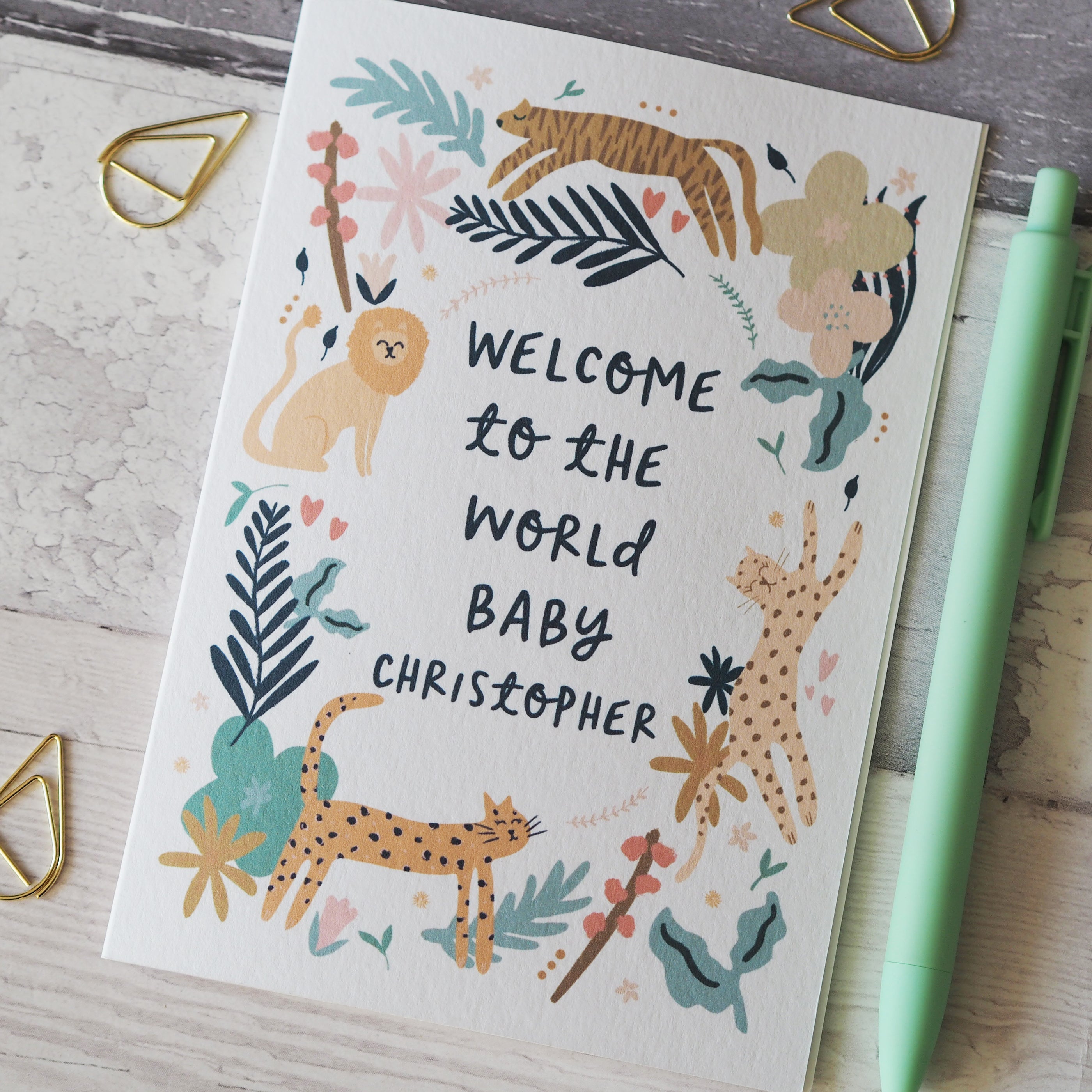 Welcome To The World Personalised New Baby Card