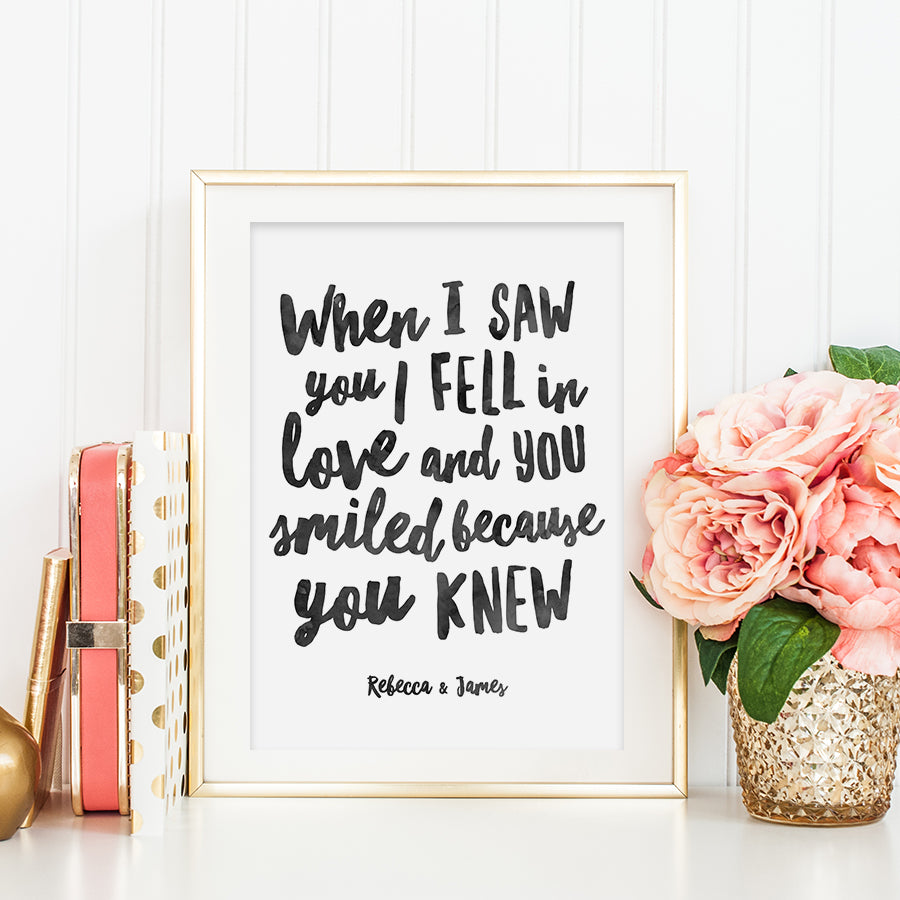Personalised Romantic Quote Print