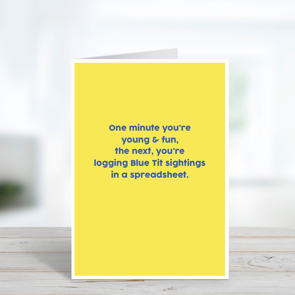 Young & Fun Blue Tit Sightings Birthday Card
