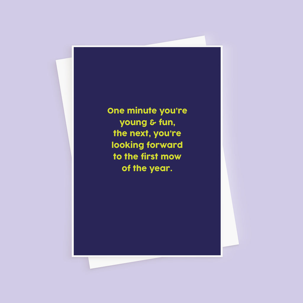 Young & Fun First Mow Funny Birthday Card